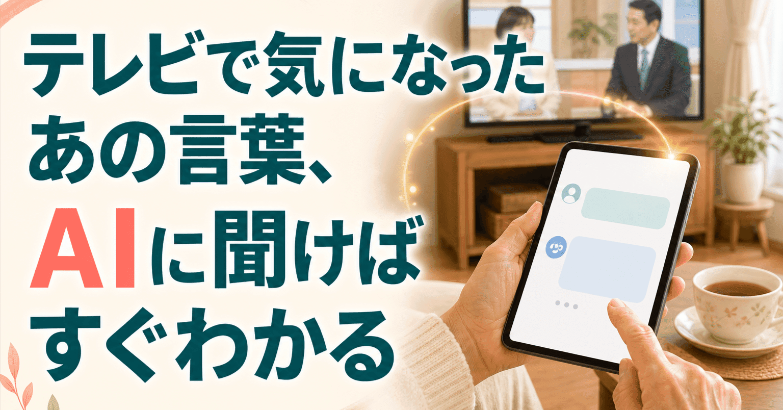 テレビで気になったあの言葉、AIに聞けばすぐわかるのアイキャッチ画像
